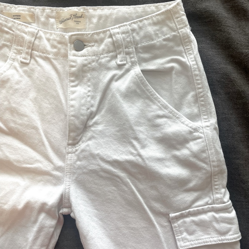 White Boyfriend Cargos